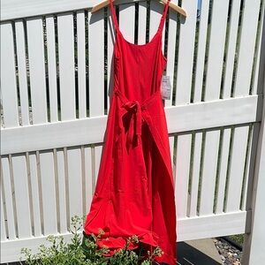 Athleta It's A Wrap Romper Red Womens 0 Brand New with Tag Pockets